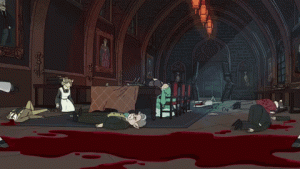 Rick and Arthricia from Rick & Morty dancing in people's blood