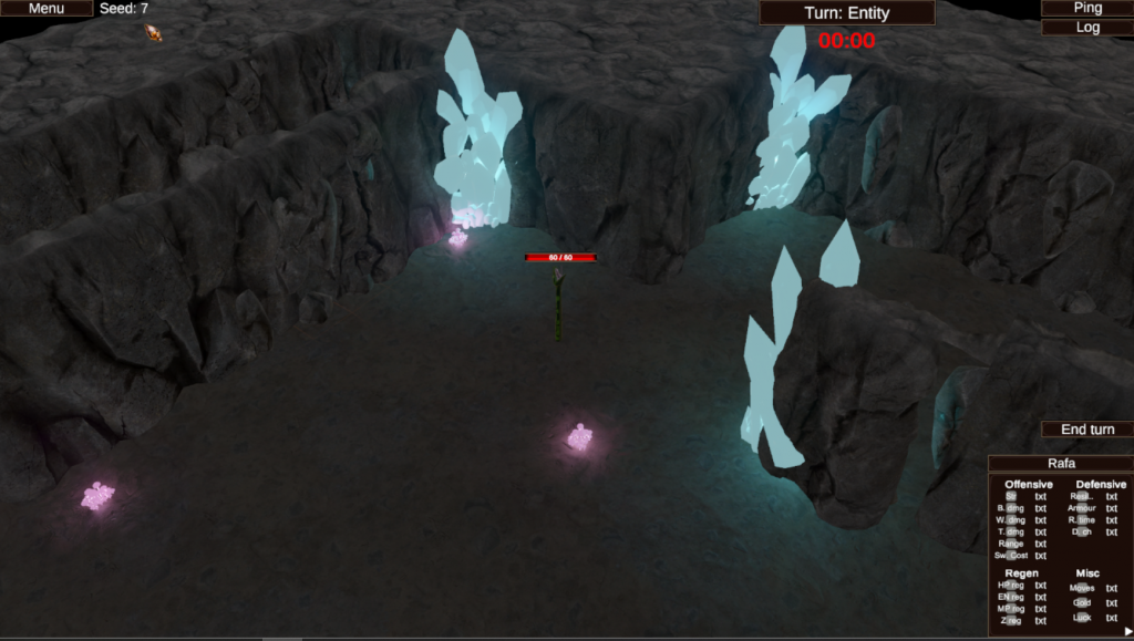 3D render of cave room with crystals in the corner