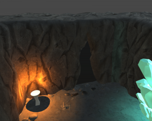 3D render of the outside of a cave