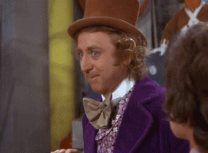 Gene Wilder as Willy Wonka saying "Really?" sarcastically