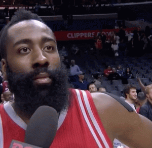 Basketball player rolling his eyes and walking away from interviewer