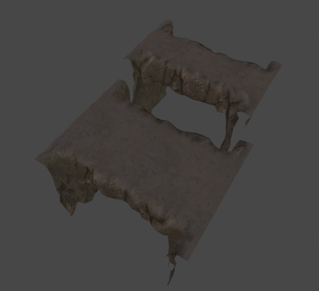 3D renders of stone bridge pieces