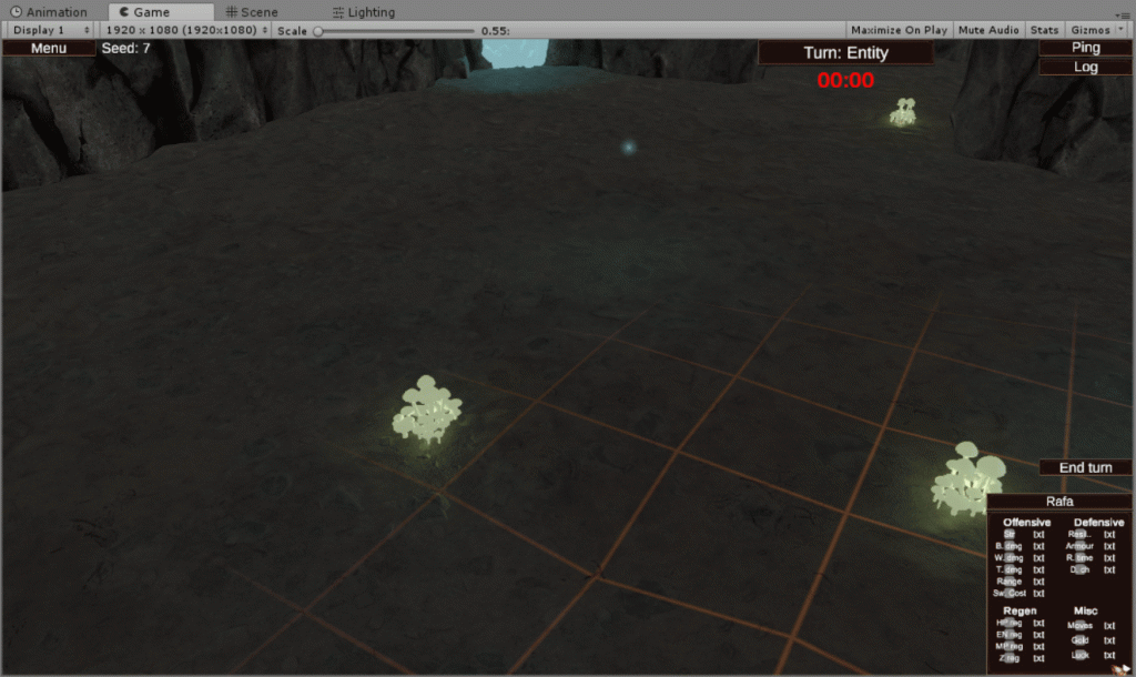 GIF of glowing mushroom group in a game