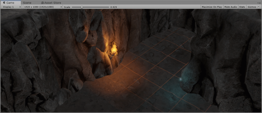 GIF of fire particle system that our game developer created.