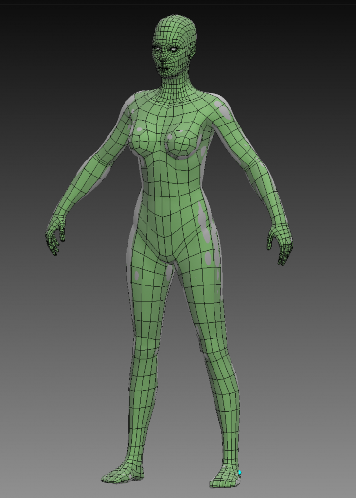Low poly model of female human