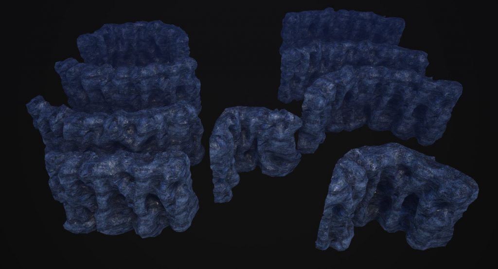 Screeshot of modular cave walls
