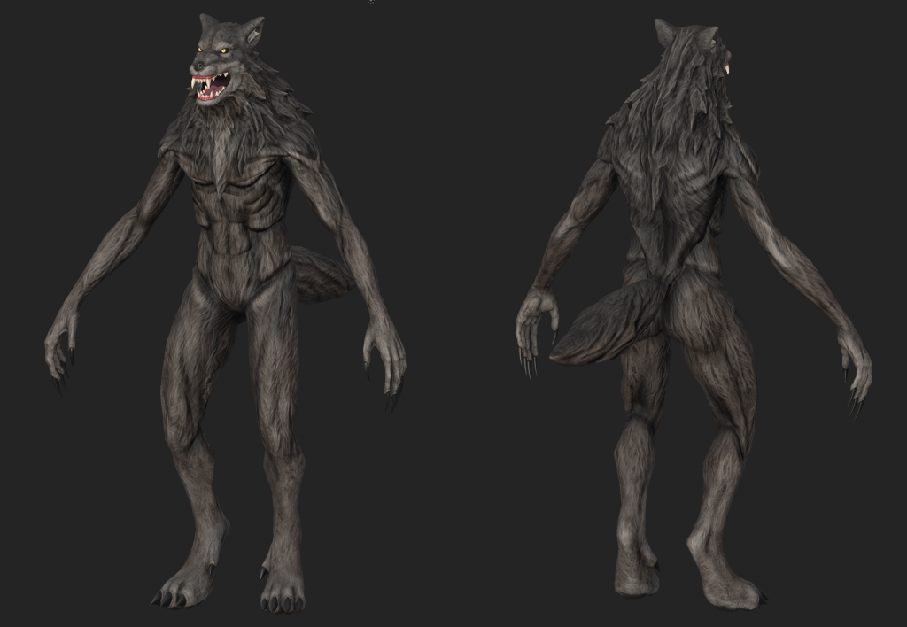 Completed 3D model of a Wolvajin from Depths of Erendorn