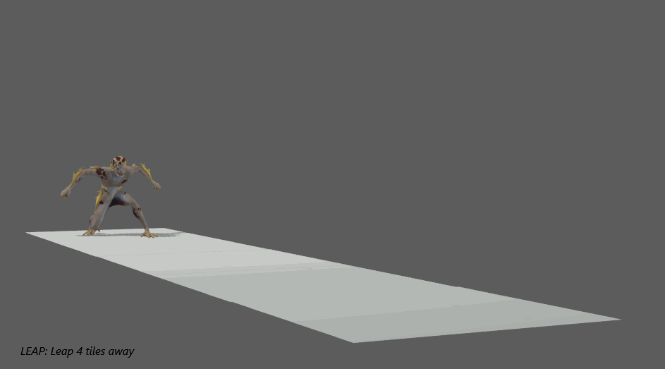 Animation of a Watertarg leaping from afar in Unity