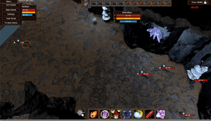 GIF showing the Crystal Shard ability being tested in Depths of Erendorn
