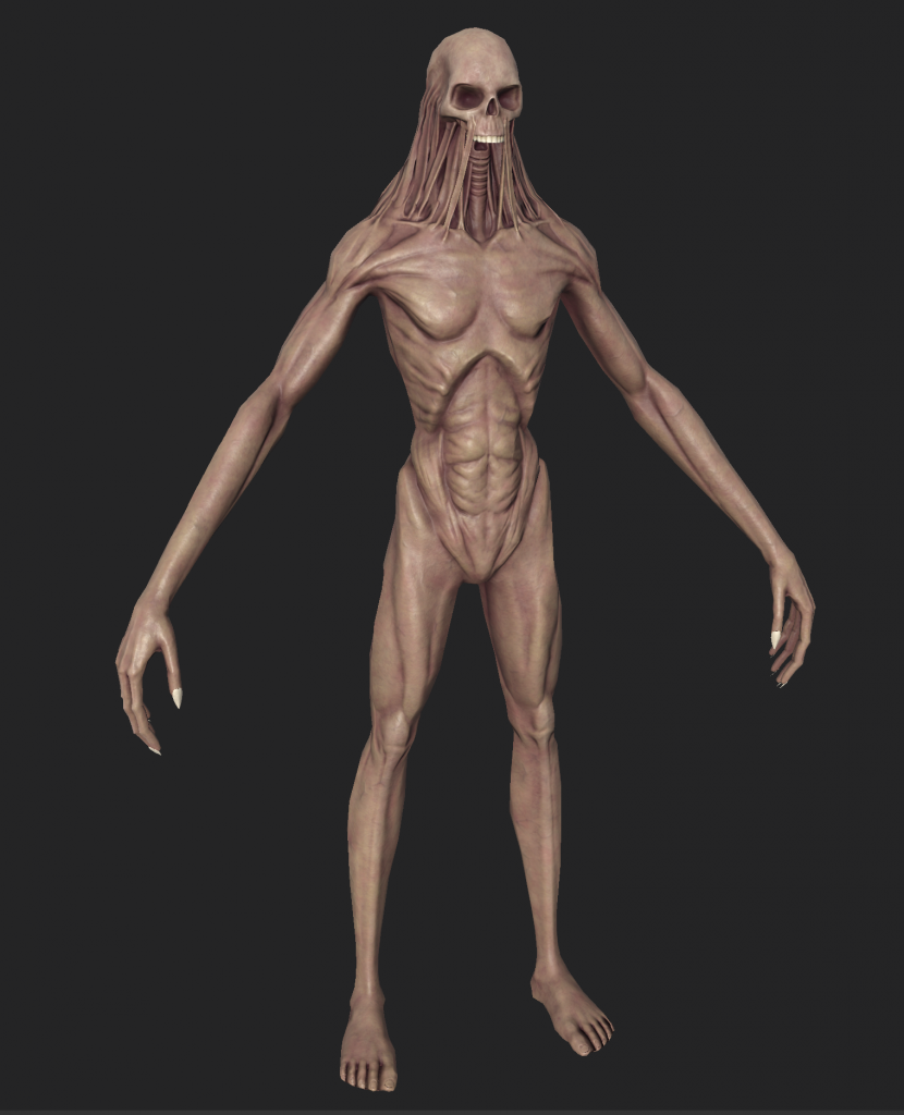 Full body, textured Ghoul in ZBrush