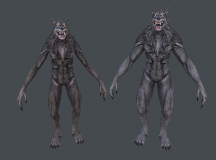 2 sizes of Wolvajin models, one big and one small