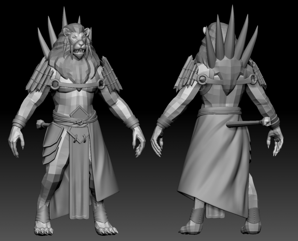 Low poly model of the Lionmen's Tribal Leader