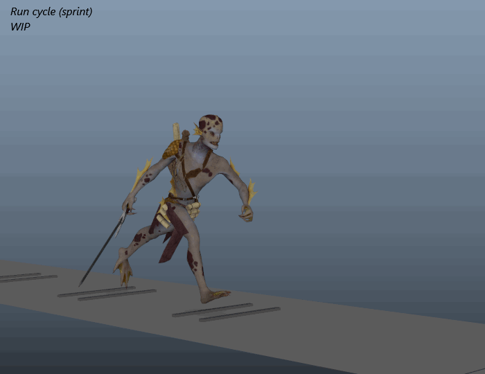 GIF of a Watertarg's sprint animation in Unity