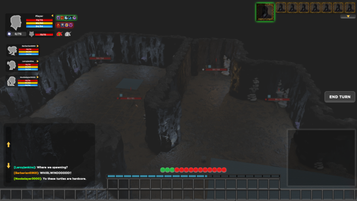 Screenshot from Depths of Erendorn showing the GUI blockout