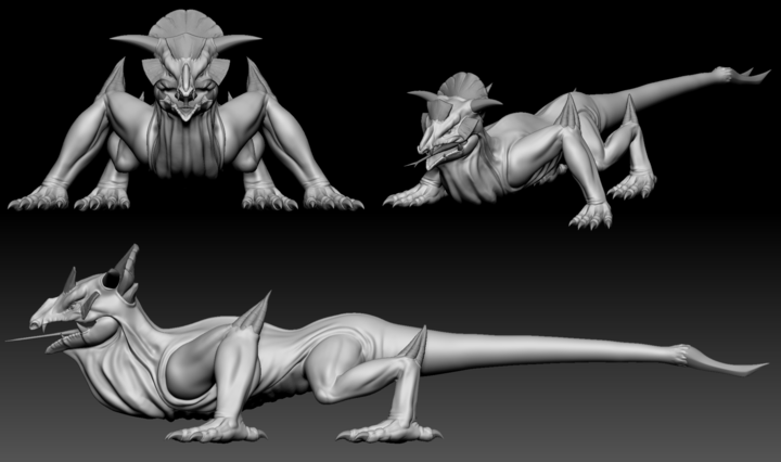 ZBrush sculpt of a Big Lizard from Depths of Erendorn