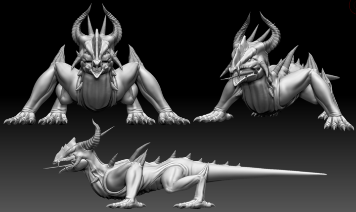 ZBrush sculpt of Spiny Lizard from Depths of Erendorn