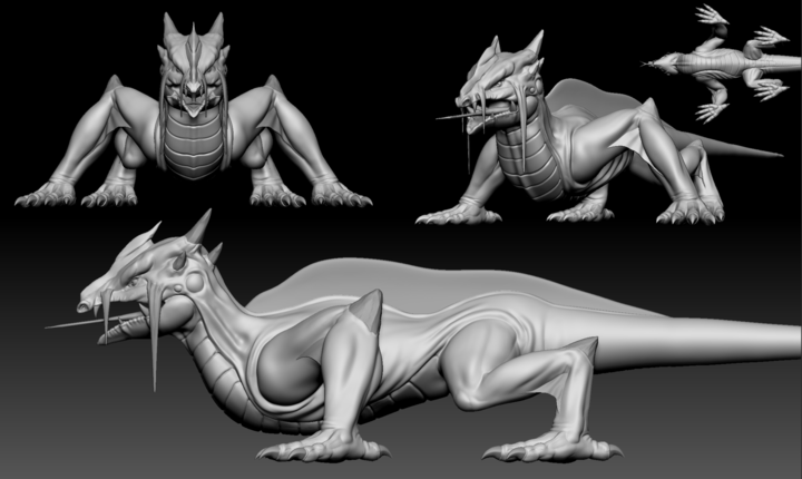 ZBrush sculpt of a Swamp Lizard from Depths of Erendorn