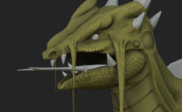 Closeup of textured head of Swamp Lizard