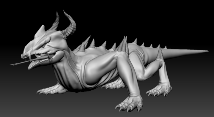 Zbrush sculpt of a Thorny Lizard from Depths of Erendorn