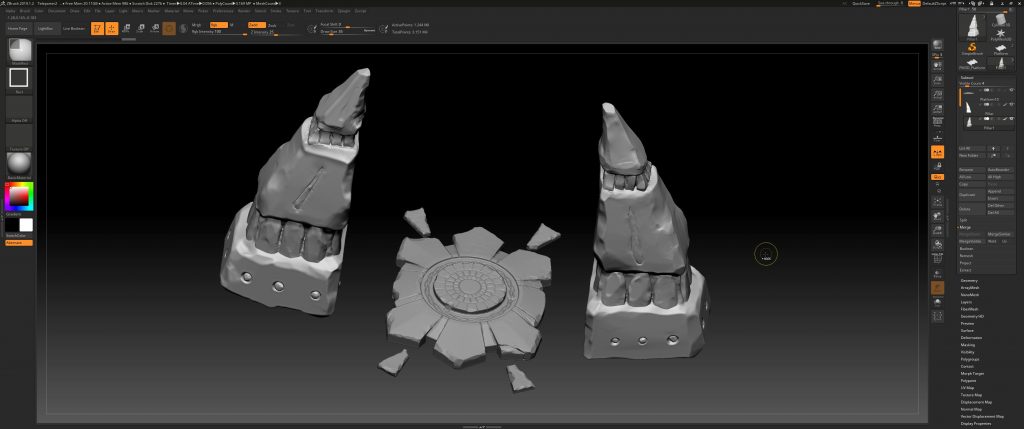 High Poly stone portal in ZBrush